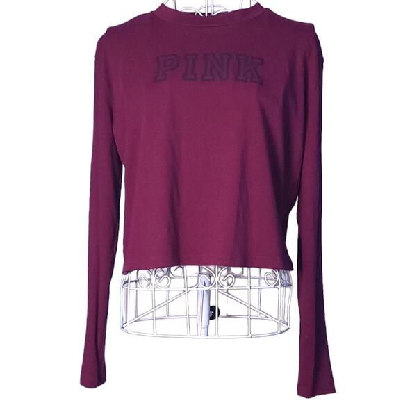 PINK long sleeve crop top size XS - Picture 1 of 4